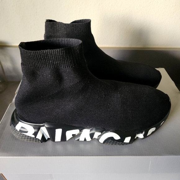 Men's Black Balenciaga Speed Runners size 12 - Picture 1 of 5